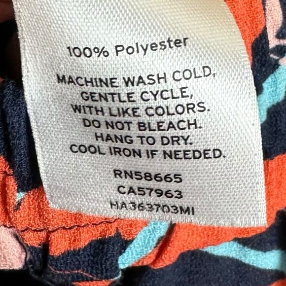 Halogen Wembly Floral Pull On Pant Navy Orange Pink Size XL - Picture 5 of 7